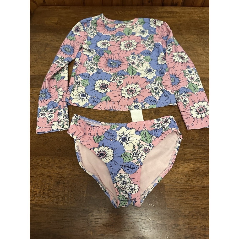 Girl's Gap Floral 2 Piece bathing Suit medium 8